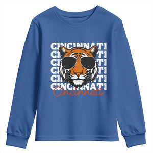 Cincinnati Tiger Youth Sweatshirt Retro Vintage Novelty Sports Fan TS10 Royal Blue Print Your Wear