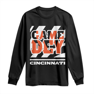 BFT Game Day Long Sleeve Shirt Retro Vintage Game Dey White Stripes TS10 Black Print Your Wear