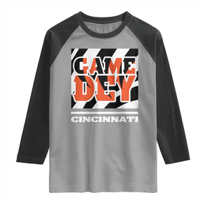 BFT Game Day Raglan Shirt Retro Vintage Game Dey White Stripes TS10 Sport Gray Black Print Your Wear