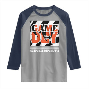BFT Game Day Raglan Shirt Retro Vintage Game Dey White Stripes TS10 Sport Gray Navy Print Your Wear