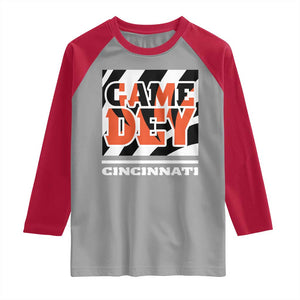BFT Game Day Raglan Shirt Retro Vintage Game Dey White Stripes TS10 Sport Gray Red Print Your Wear