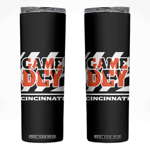 Cincinnati Skinny Tumbler Retro Vintage Game Dey White Stripes TS10 Black Print Your Wear