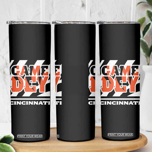 Cincinnati Skinny Tumbler Retro Vintage Game Dey White Stripes TS10 Print Your Wear