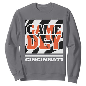 Cincinnati Sweatshirt Retro Vintage Game Dey White Stripes TS10 Charcoal Print Your Wear
