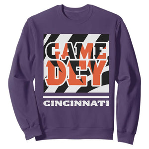 Cincinnati Sweatshirt Retro Vintage Game Dey White Stripes TS10 Purple Print Your Wear