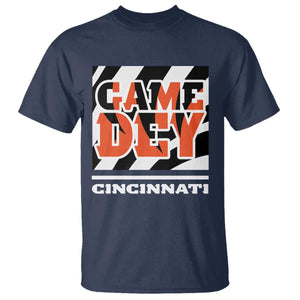 Cincinnati T Shirt Retro Vintage Game Dey White Stripes TS10 Navy Print Your Wear