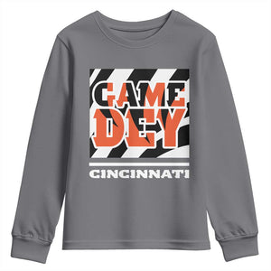 BFT Game Day Youth Sweatshirt Retro Vintage Game Dey White Stripes TS10 Charcoal Print Your Wear