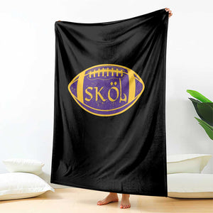 Skol Football Throw Blanket Retro Nordic Scandinavian Warrior Vikings Axe TS10 Print Your Wear