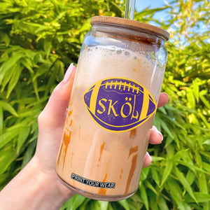 Skol Football Glass Can Retro Nordic Scandinavian Warrior Vikings Axe TS10 Black Print Your Wear