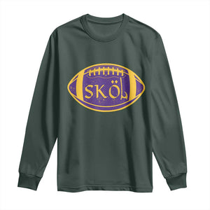 Skol Football Long Sleeve Shirt Retro Nordic Scandinavian Warrior Vikings Axe TS10 Dark Forest Green Print Your Wear