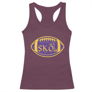 Skol Football Racerback Tank Top Retro Nordic Scandinavian Warrior Axe VF TS10 Maroon Print Your Wear