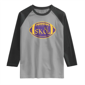 Skol Football Raglan Shirt Retro Nordic Scandinavian Warrior Vikings Axe TS10 Sport Gray Black Print Your Wear
