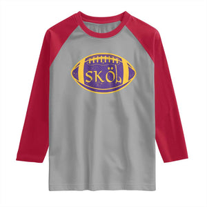 Skol Football Raglan Shirt Retro Nordic Scandinavian Warrior Vikings Axe TS10 Sport Gray Red Print Your Wear