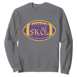 Skol Football Sweatshirt Retro Nordic Scandinavian Warrior Vikings Axe TS10 Charcoal Print Your Wear