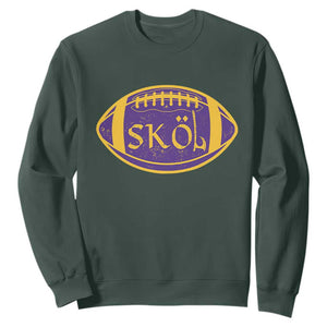 Skol Football Sweatshirt Retro Nordic Scandinavian Warrior Vikings Axe TS10 Dark Forest Green Print Your Wear