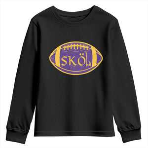 Skol Football Youth Sweatshirt Retro Nordic Scandinavian Warrior Vikings Axe TS10 Black Print Your Wear