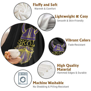 Skol Nordic Scandinavian Warrior Helmet Throw Blanket Retro Football Sports Fan MFV TS10 Print Your Wear