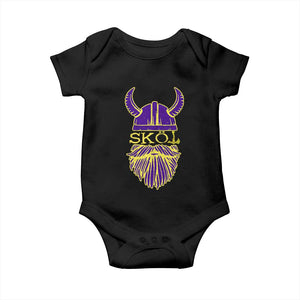 Skol Nordic Scandinavian Warrior Helmet Baby Onesie Retro Football Sports Fan MFV TS10 Black Print Your Wear