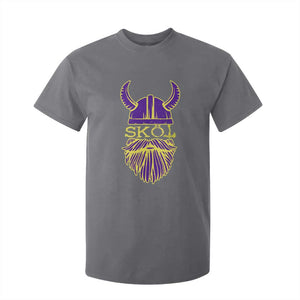 Skol Nordic Scandinavian Warrior Helmet T Shirt For Kid Retro Football Sports Fan MFV TS10 Charcoal Print Your Wear