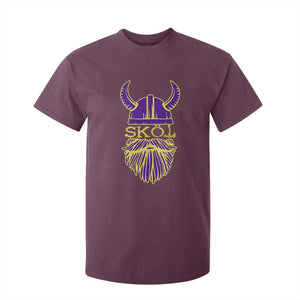Skol Nordic Scandinavian Warrior Helmet T Shirt For Kid Retro Football Sports Fan MFV TS10 Maroon Print Your Wear