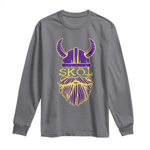Skol Nordic Scandinavian Warrior Helmet Long Sleeve Shirt Retro Football Sports Fan MFV TS10 Charcoal Print Your Wear