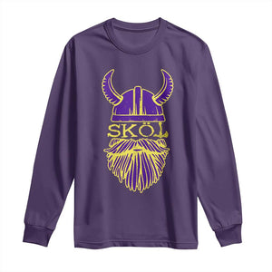 Skol Nordic Scandinavian Warrior Helmet Long Sleeve Shirt Retro Football Sports Fan MFV TS10 Purple Print Your Wear