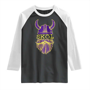 Skol Nordic Scandinavian Warrior Helmet Raglan Shirt Retro Football Sports Fan MFV TS10 Black White Print Your Wear