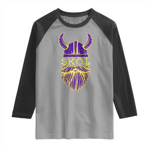 Skol Nordic Scandinavian Warrior Helmet Raglan Shirt Retro Football Sports Fan MFV TS10 Sport Gray Black Print Your Wear