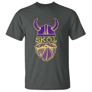 Skol Nordic Scandinavian Warrior Helmet T Shirt Retro Football Sports Fan MFV TS10 Dark Heather Print Your Wear