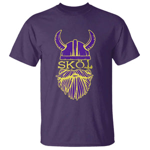 Skol Nordic Scandinavian Warrior Helmet T Shirt Retro Football Sports Fan MFV TS10 Purple Print Your Wear