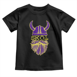 Skol Nordic Scandinavian Warrior Helmet Toddler T Shirt Retro Football Sports Fan MFV TS10 Black Print Your Wear