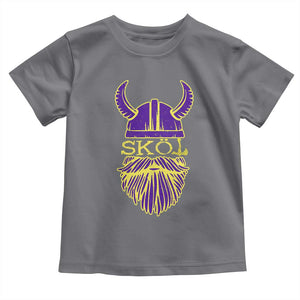 Skol Nordic Scandinavian Warrior Helmet Toddler T Shirt Retro Football Sports Fan MFV TS10 Charcoal Print Your Wear