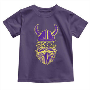 Skol Nordic Scandinavian Warrior Helmet Toddler T Shirt Retro Football Sports Fan MFV TS10 Purple Print Your Wear