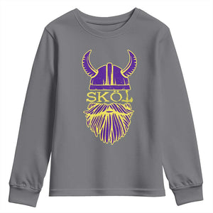Skol Nordic Scandinavian Warrior Helmet Youth Sweatshirt Retro Football Sports Fan MFV TS10 Charcoal Print Your Wear
