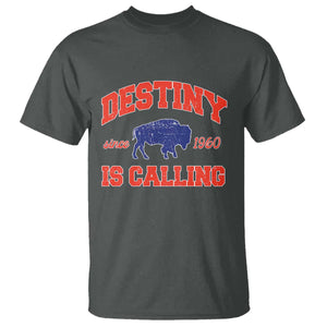 Buffalo Fan T Shirt Vintage Destiny is Calling Victory Monday TS10 Dark Heather Print Your Wear