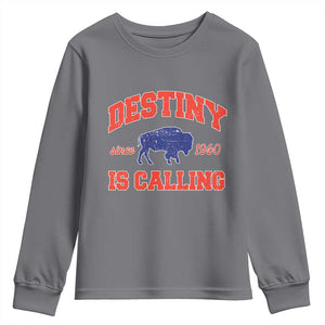 Buffalo Fan Youth Sweatshirt Vintage Destiny is Calling Victory Monday TS10 Charcoal Print Your Wear