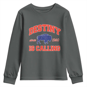 Buffalo Fan Youth Sweatshirt Vintage Destiny is Calling Victory Monday TS10 Dark Heather Print Your Wear
