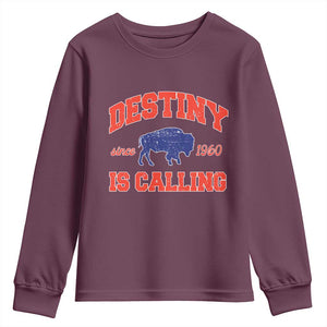 Buffalo Fan Youth Sweatshirt Vintage Destiny is Calling Victory Monday TS10 Maroon Print Your Wear