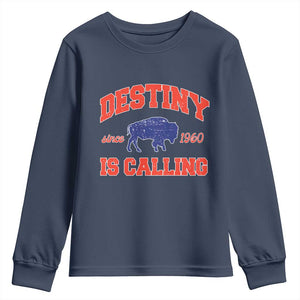 BFB Game Day Youth Sweatshirt Vintage Destiny is Calling Victory Monday TS10 Navy Print Your Wear