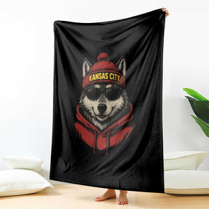 Kansas City Throw Blanket Vintage Retro Wolf Mascot TS10 Print Your Wear
