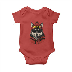 Kansas City Baby Onesie Vintage Retro Wolf Mascot TS10 Red Print Your Wear