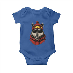 KC Game Day Baby Onesie Vintage Retro Football Mascot TS10 Royal Blue Print Your Wear