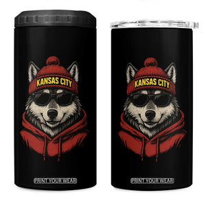Kansas City 4 in 1 Can Cooler Tumbler Vintage Retro Wolf Mascot TS10 One Size: 16 oz Black Print Your Wear