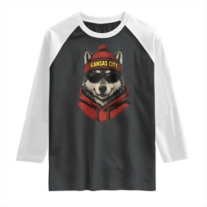 KC Game Day Raglan Shirt Vintage Retro Football Mascot TS10 Black White Print Your Wear