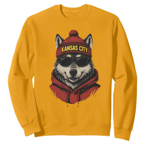 Kansas City Sweatshirt Vintage Retro Wolf Mascot TS10 Gold Print Your Wear
