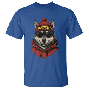 Kansas City T Shirt Vintage Retro Wolf Mascot TS10 Royal Blue Print Your Wear
