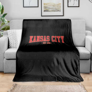 Kansas City Throw Blanket Retro Style 90s Vintage Unisex Varisty TS10 Print Your Wear