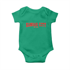 Kansas City Baby Onesie Retro Style 90s Vintage Unisex Varisty TS10 Irish Green Print Your Wear