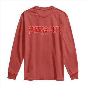 KC Game Day Long Sleeve Shirt Retro Style 90s Vintage Unisex Varisty Football TS10 Red Print Your Wear