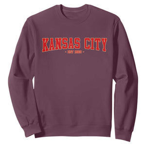 Kansas City Sweatshirt Retro Style 90s Vintage Unisex Varisty TS10 Maroon Print Your Wear